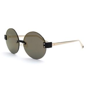 Oversized Round Black Gold Women’s Sunglasses